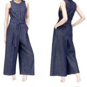 NWT. Banana Republic Denim Cropped Jumpsuit. Size 4.